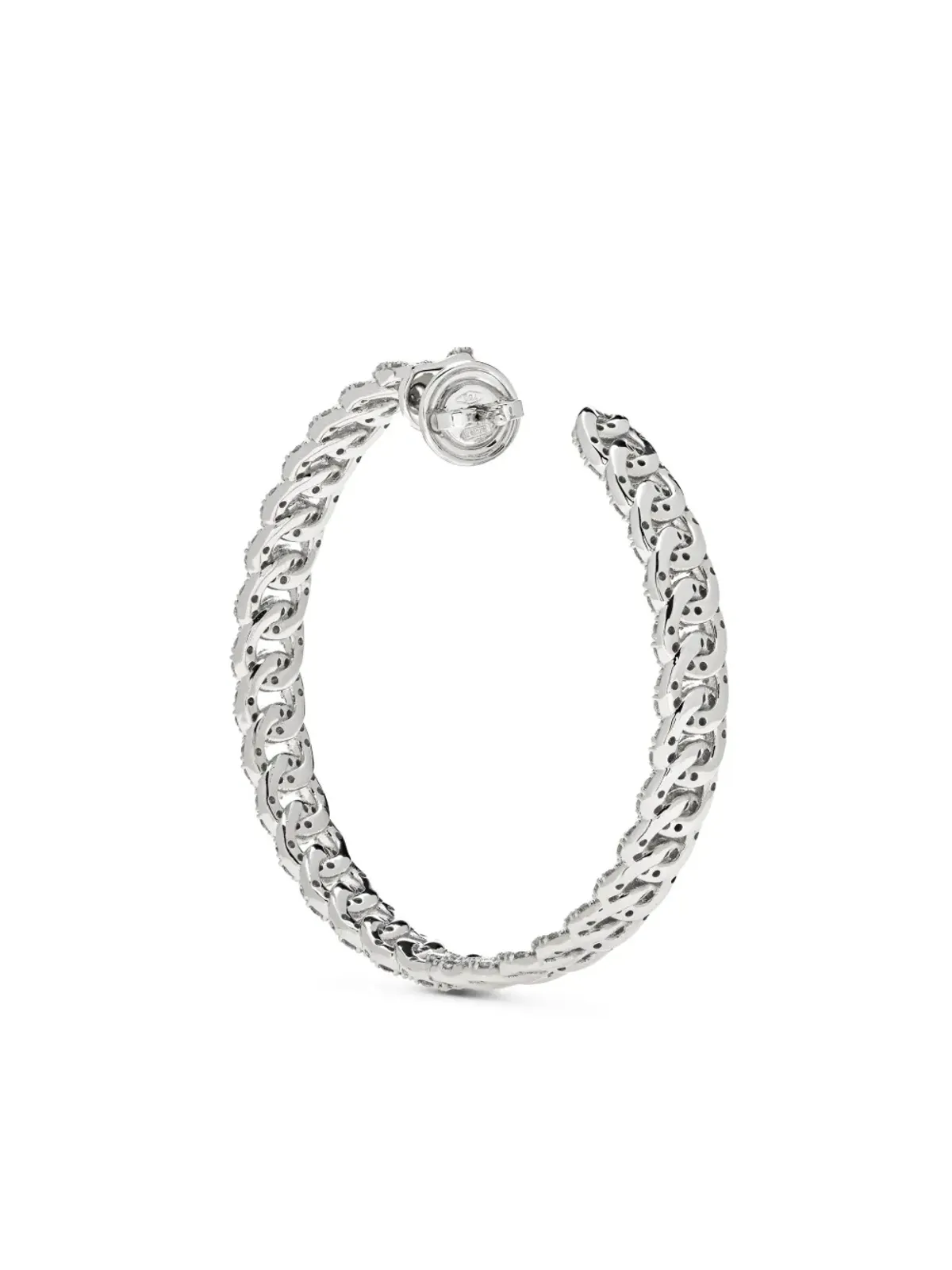 Jewels Aficionado 18Kホワイトゴールド ダイヤモンド 大きめフープピアス - 画像3