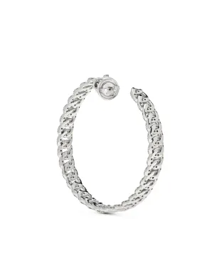 Jewels Aficionado 18Kホワイトゴールド ダイヤモンド 大きめフープピアス - サムネイル3