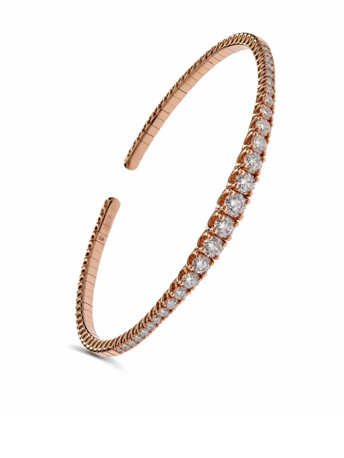 Jewels Aficionado 18kt ローズゴールド ダイヤモンド カフブレスレット - ピンク - 画像3