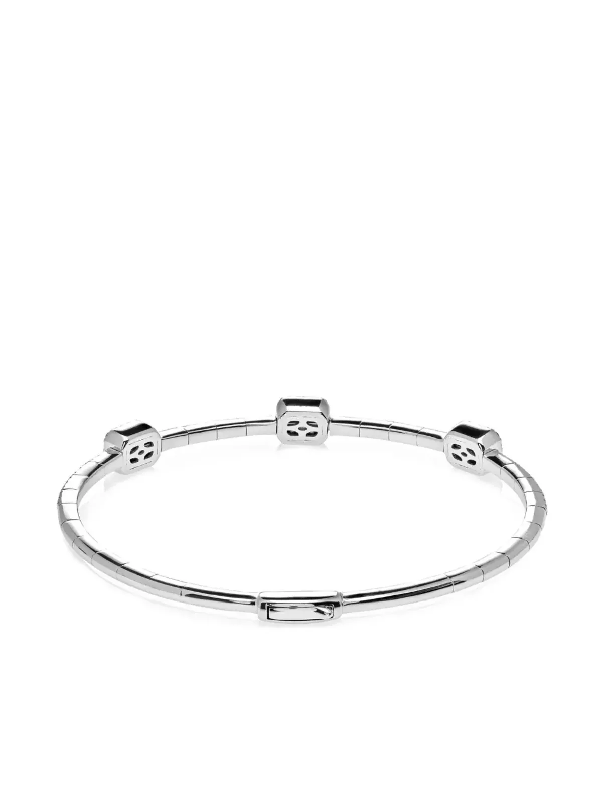 Jewels Aficionado 18Kホワイトゴールド ダイヤモンド バングルブレスレット - 画像3
