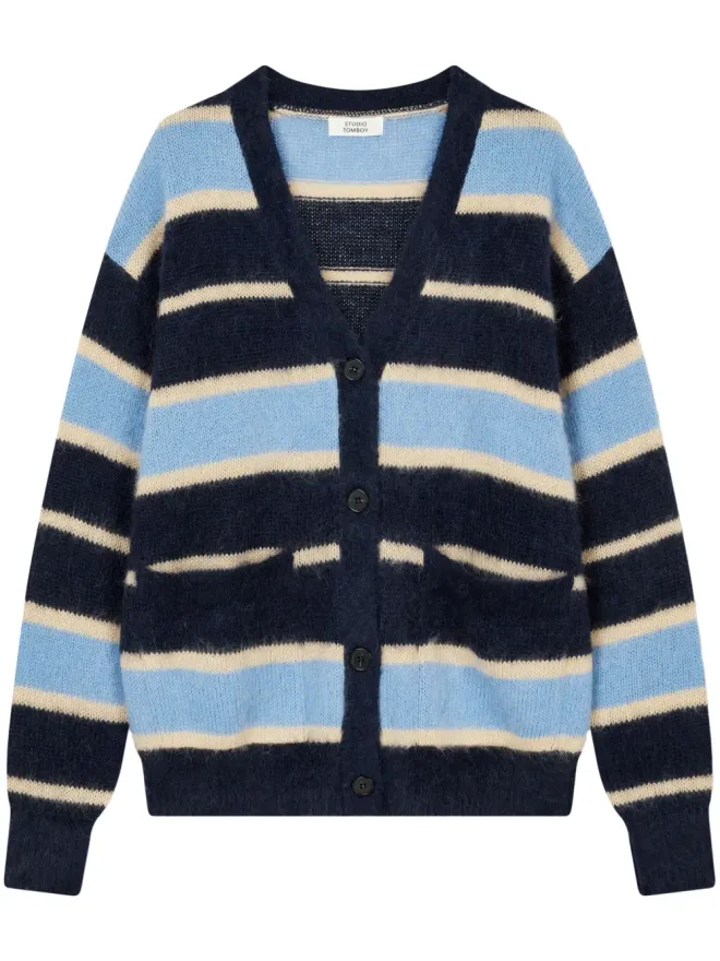TOMBOY TOMBOY ストライプ柄カーディガン ブルーの商品画像