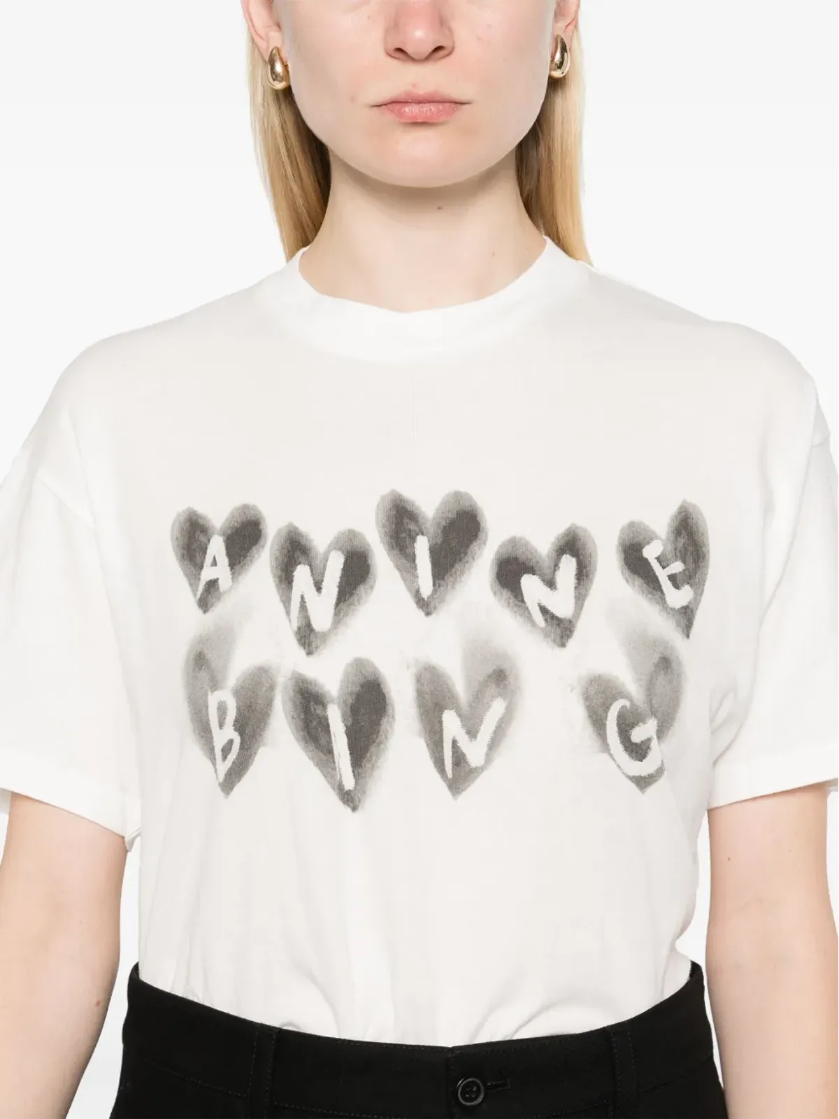 ANINE BING Cade Hearts Tシャツ - ホワイト - 画像5