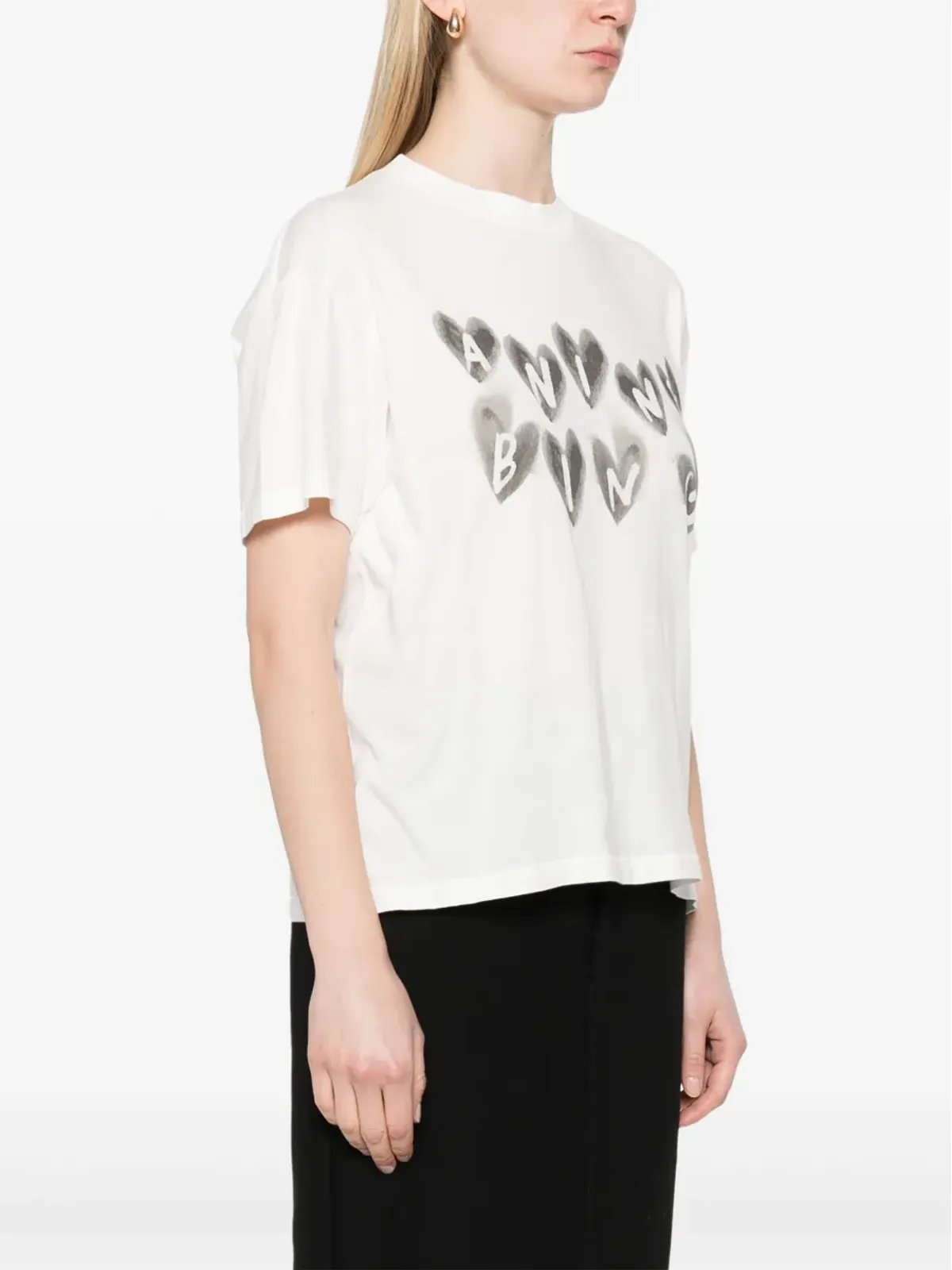 ANINE BING Cade Hearts Tシャツ - ホワイト - 画像3
