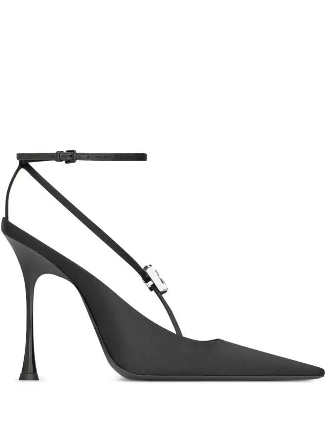 Saint Laurent Saint Laurent Harlow クリスタル装飾付きスリングバックパンプス - ブラックの商品画像