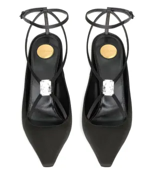 Saint Laurent Harlow クリスタル装飾付きスリングバックパンプス - ブラック - サムネイル2