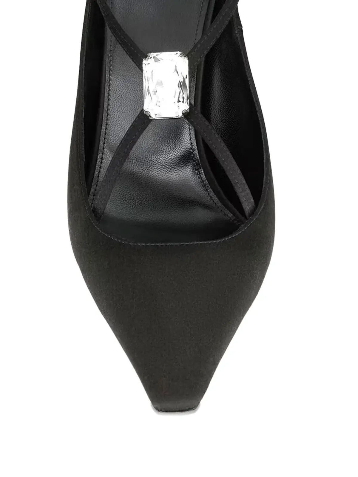 Saint Laurent Harlow クリスタル装飾付きスリングバックパンプス - ブラック - 画像3