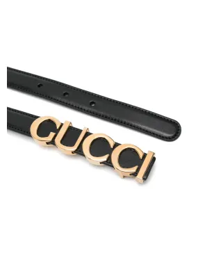 Gucci ビンテージ ロゴバックルベルト - ブラック - サムネイル2