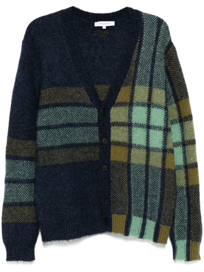Maison Kitsuné Maison Kitsuné チェック柄インターシャカーディガンの商品画像