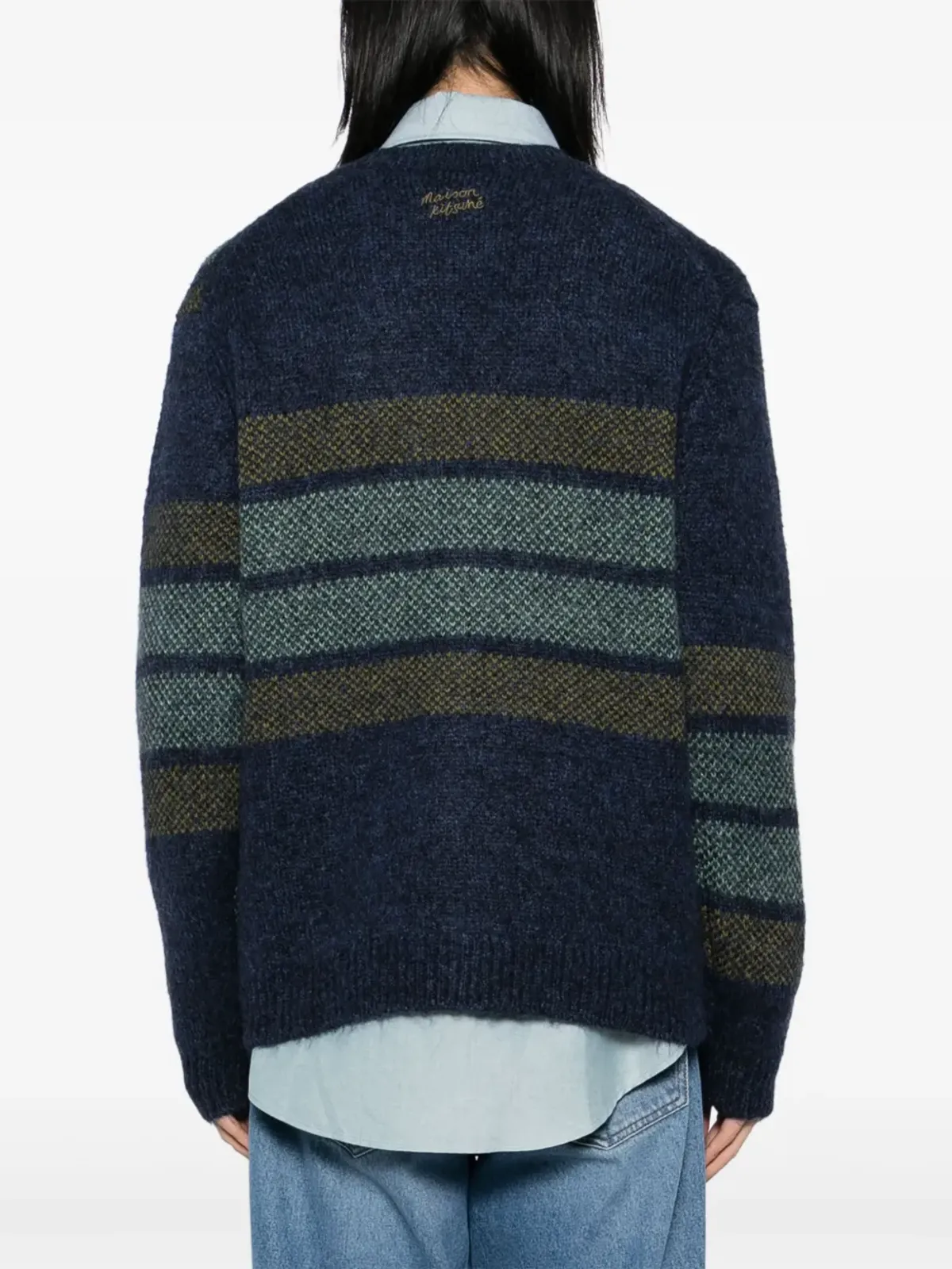 Maison Kitsuné チェック柄インターシャカーディガン - 画像4