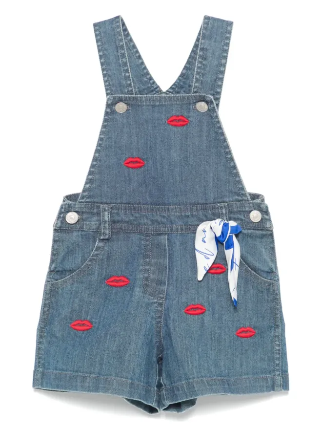 Lapin House Lapin House リップス刺繍 ダンガリーオーバーオール ブルーの商品画像