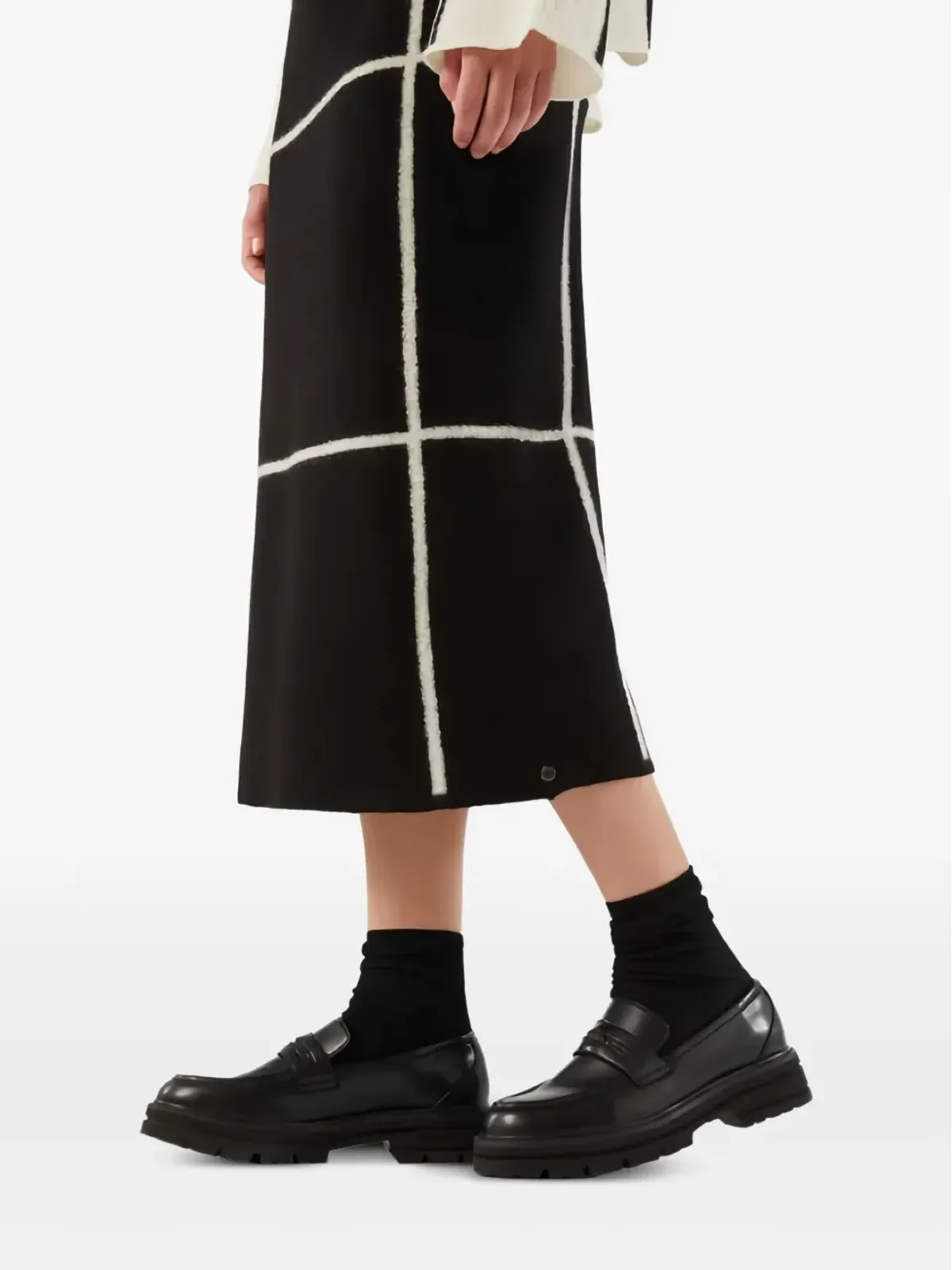 Max Mara グリッド柄ミディスカート - 画像4