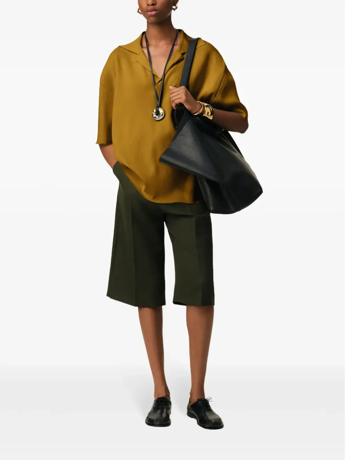 AMI Paris ファインニット ポロシャツ - ニュートラルカラー - 画像3
