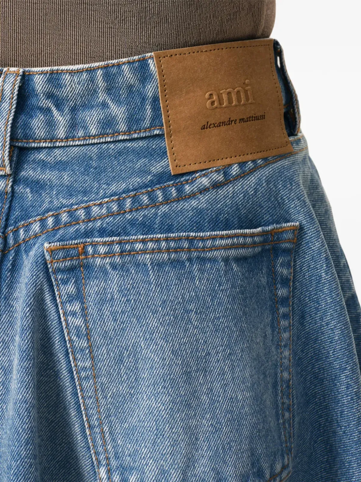 AMI Paris ゴデットディテール付きミディスカート - ブルー - 画像5