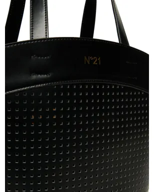 Nº21 Kids パンチング トートバッグ - Black - サムネイル4