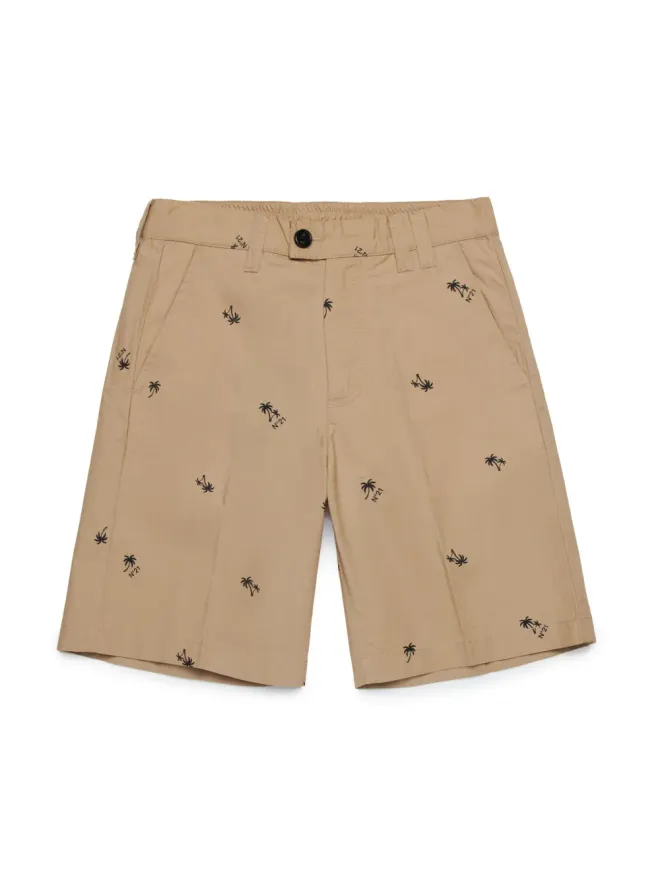 Nº21 Kids Nº21 Kids motif-embroidered shortsの商品画像