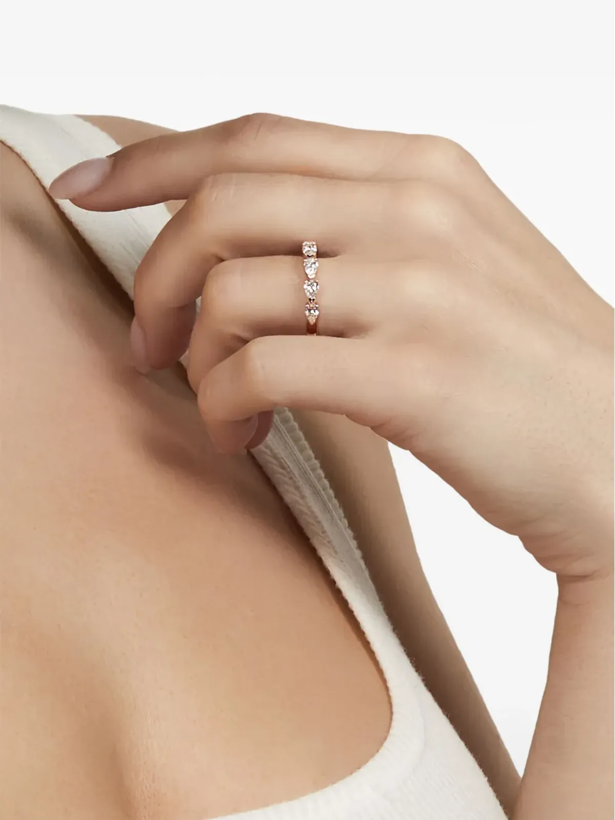 Jewels Aficionado 18K ローズゴールド ダイヤモンド リング - ピンク - 画像4