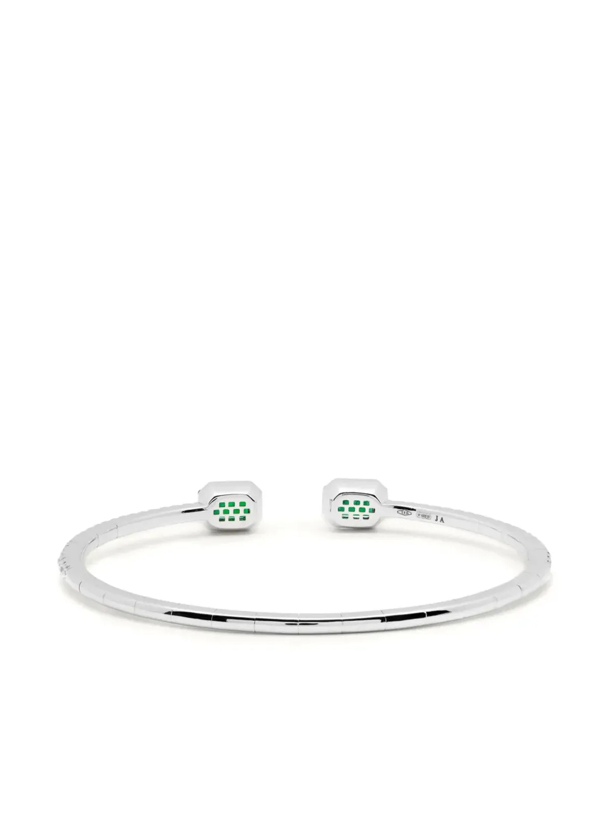 Jewels Aficionado エメラルドとダイヤモンドのカフブレスレット - シルバー - 画像3