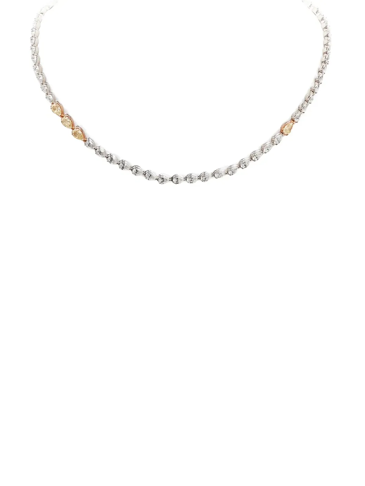 Jewels Aficionado 18ktホワイトゴールド リヴィエール テニスネックレス - 画像2