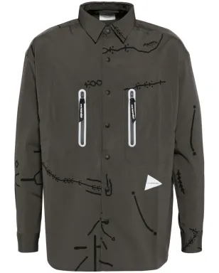 and Wander Daijiro OHARA マップキー柄プリントシャツ - サムネイル1