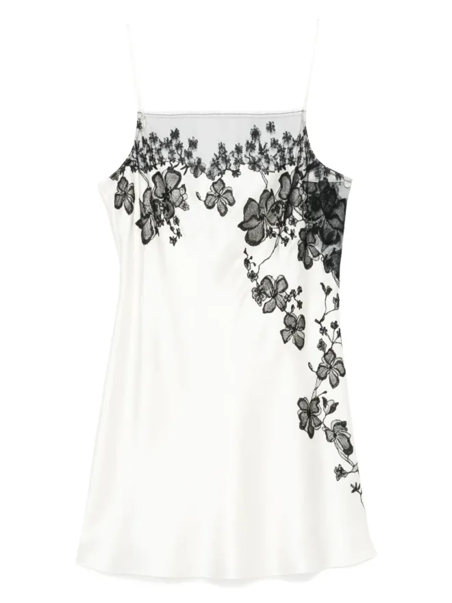 Carine Gilson Carine Gilson レースディテールのシルクスリップドレスの商品画像