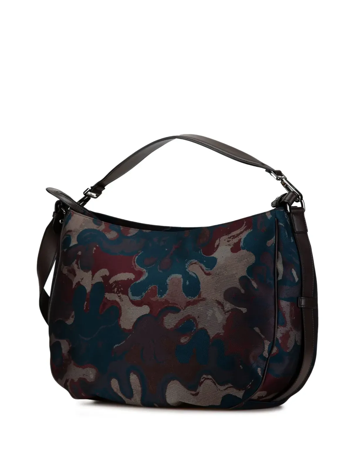Christian Dior ビンテージ 2021 ピーター・ドイグ キャンバス迷彩 ソフトサドルバッグ サッチェル - ブラウン - 画像3