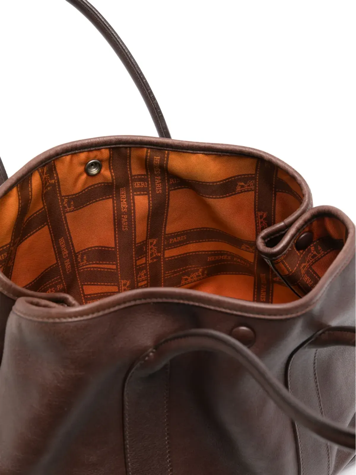  Hermès ビンテージ 2005年 ガーデンパーティー トートバッグ - ブラウン - 画像5