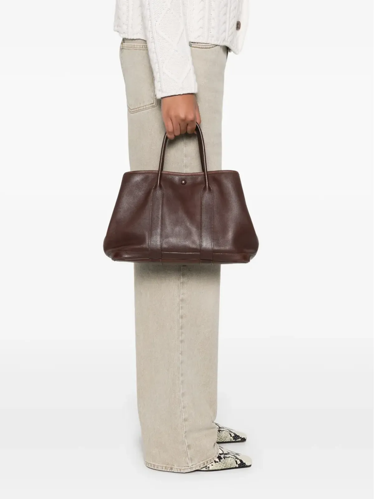  Hermès ビンテージ 2005年 ガーデンパーティー トートバッグ - ブラウン - 画像2