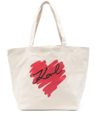 Karl Lagerfeld K/Hearts リバーシブル トートバッグ - ネュートラル - サムネイル1