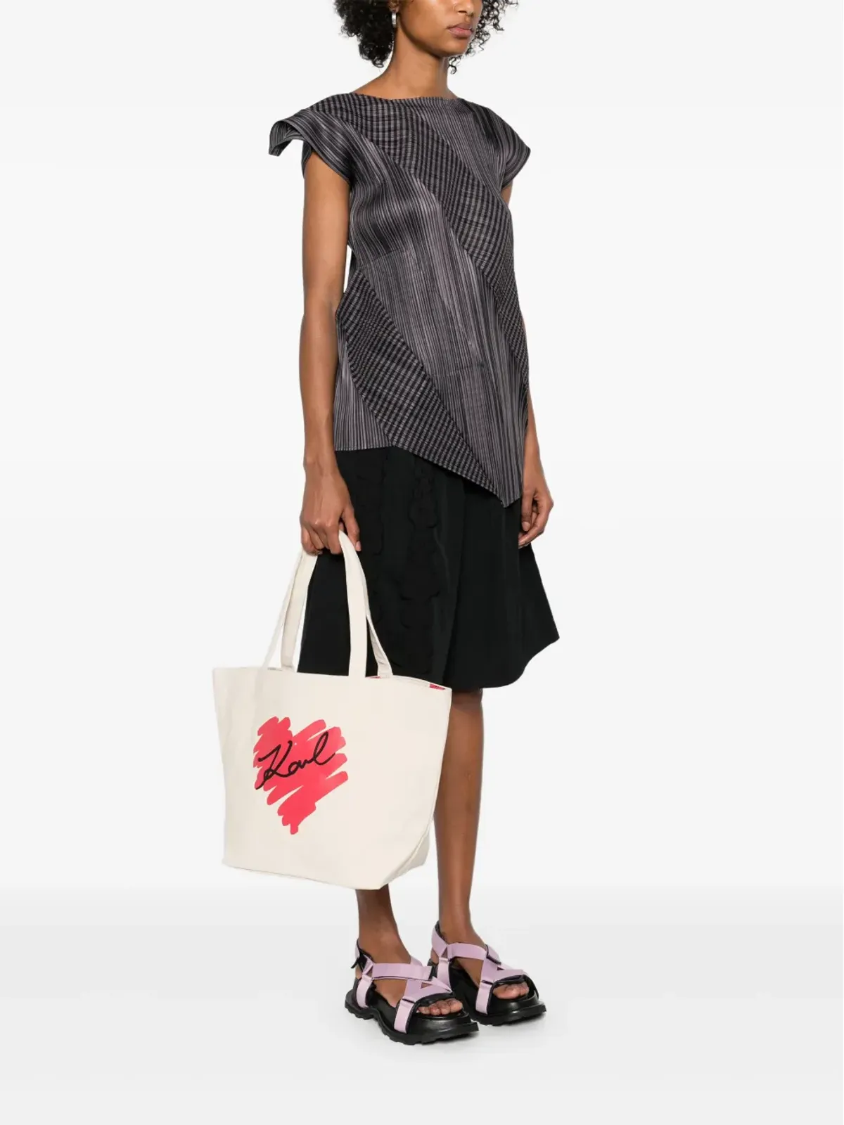 Karl Lagerfeld K/Hearts リバーシブル トートバッグ - ネュートラル - 画像2