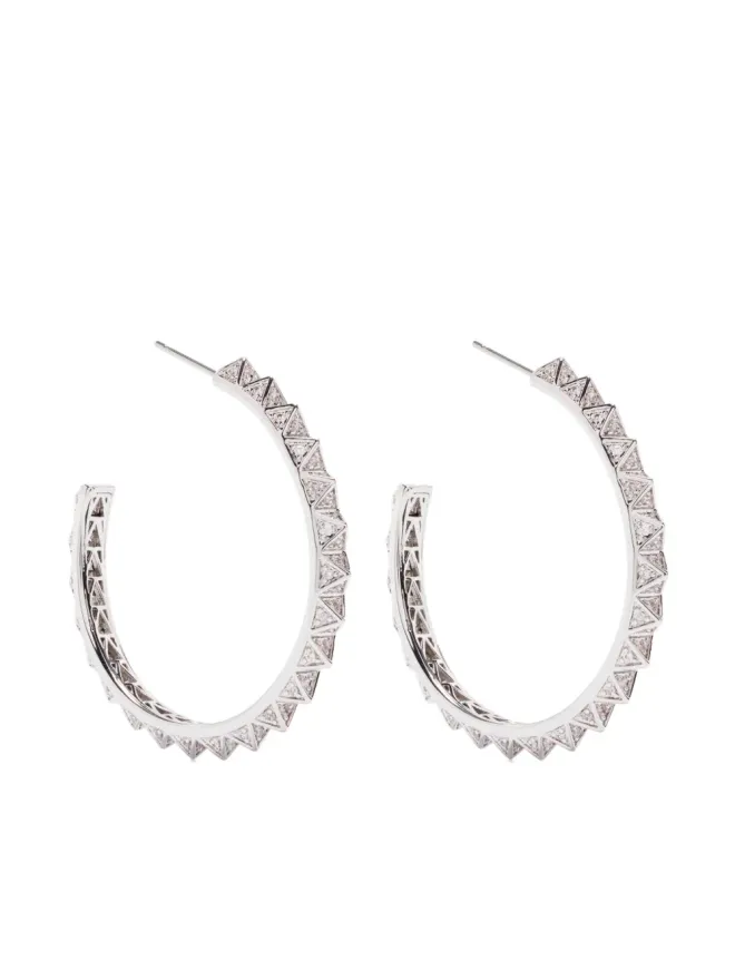 Eddie Borgo Eddie Borgo パヴェ・ピラミッド・フープピアスの商品画像