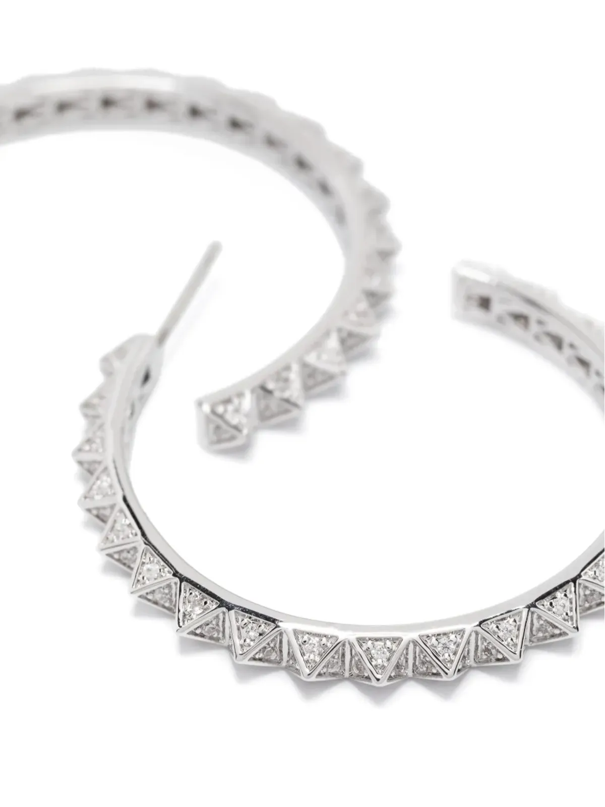 Eddie Borgo パヴェ・ピラミッド・フープピアス - 画像3