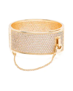 Eddie Borgo 12Kイエローゴールド パヴェ セーフティチェーン カフ - サムネイル1