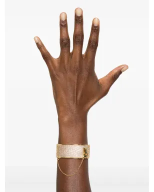 Eddie Borgo 12Kイエローゴールド パヴェ セーフティチェーン カフ - サムネイル2