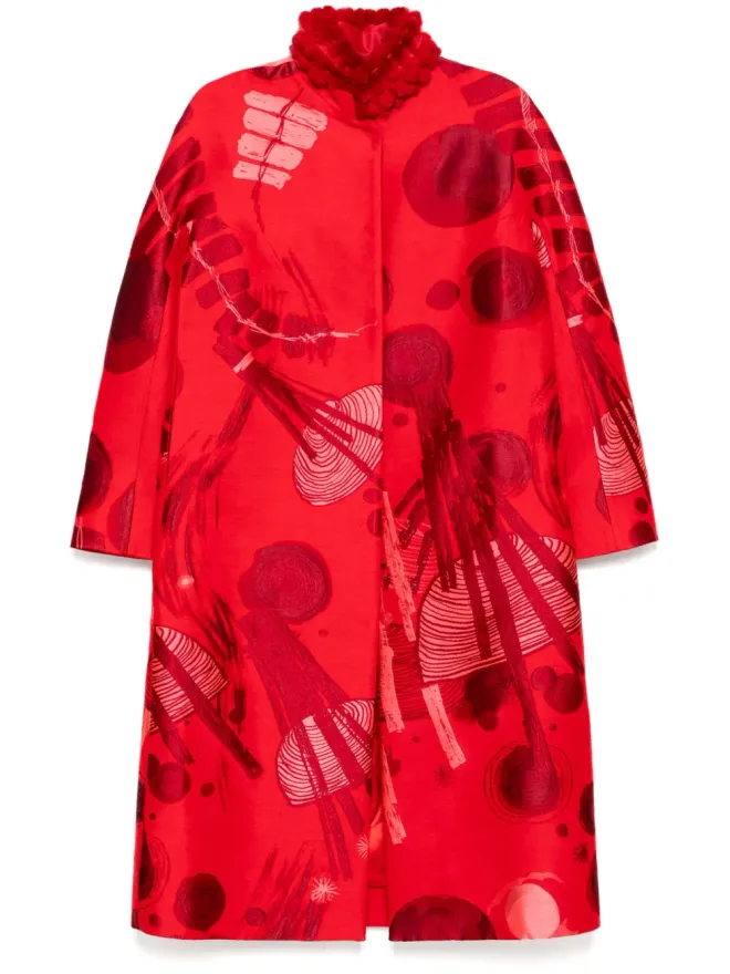 SHIATZY CHEN SHIATZY CHEN ミンクファーカラージャカードコートの商品画像