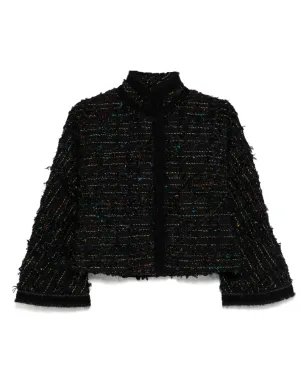 SHIATZY CHEN Sense of Ink Collection マンダリンカラー ツイードジャケット（ブラック） - サムネイル1