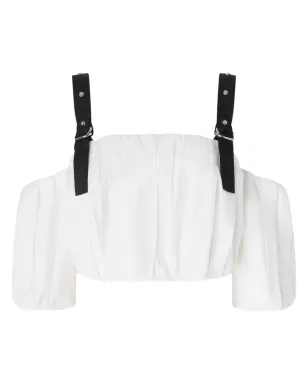 PINKO 調整可能なクロップトップ - ホワイト - サムネイル1