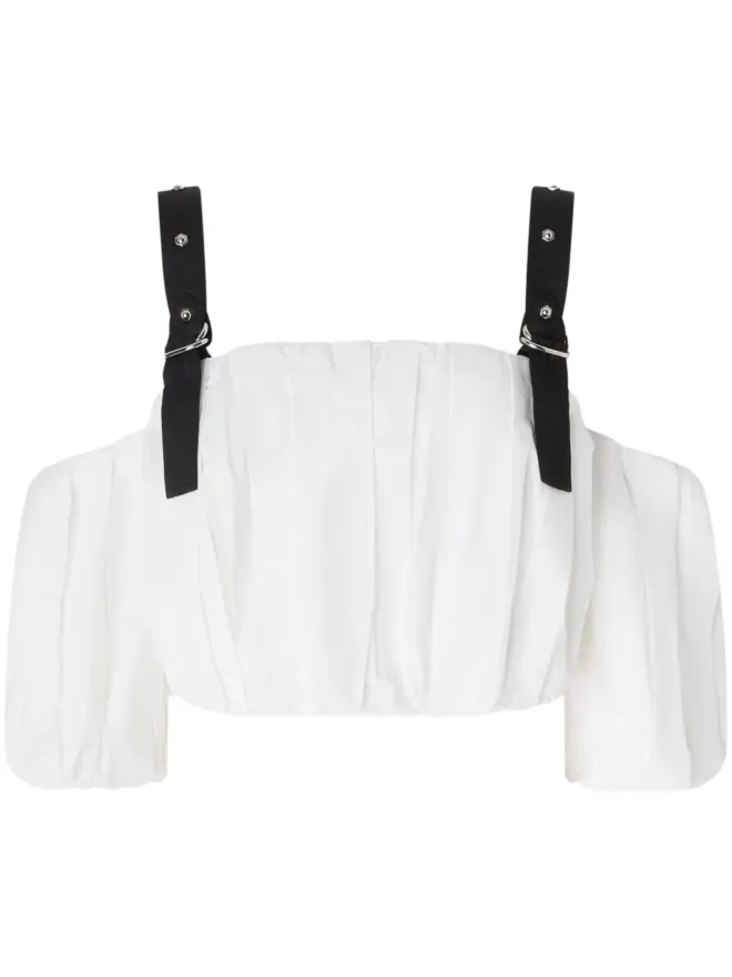 PINKO PINKO 調整可能なクロップトップ - ホワイトの商品画像