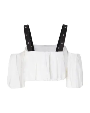 PINKO 調整可能なクロップトップ - ホワイト - サムネイル2