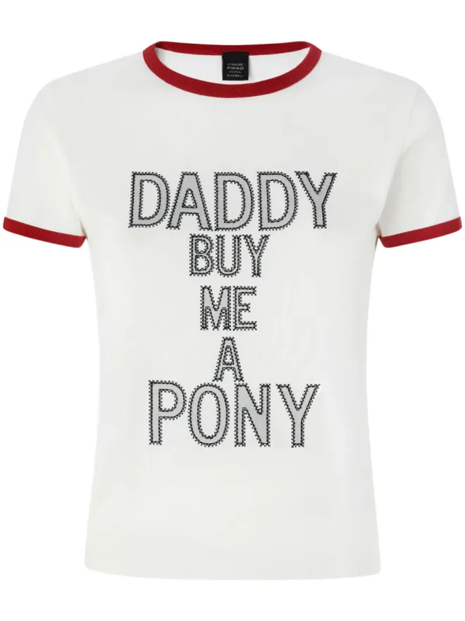 PINKO PINKO スローガンプリント Tシャツ - ホワイトの商品画像