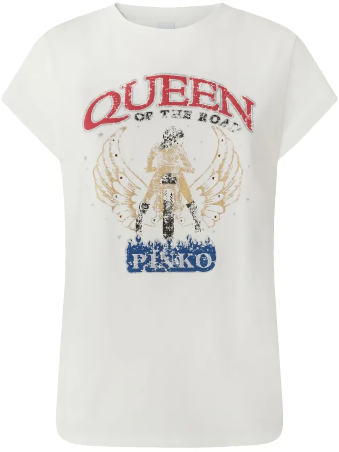 PINKO PINKO Queen Of The Road プリント Tシャツ ホワイトの商品画像