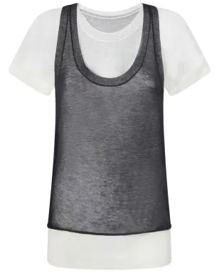 PINKO レイヤードTシャツ - ホワイト - サムネイル1