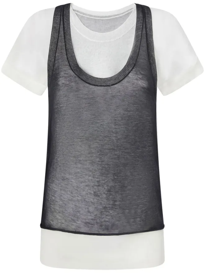 PINKO PINKO レイヤードTシャツ - ホワイトの商品画像