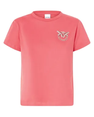 PINKO Love Birds-刺繍入り Tシャツ - サムネイル1