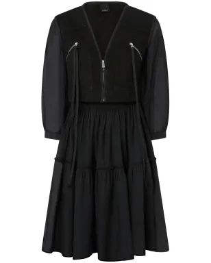 PINKO ジップ付きミディドレス - ブラック - サムネイル1