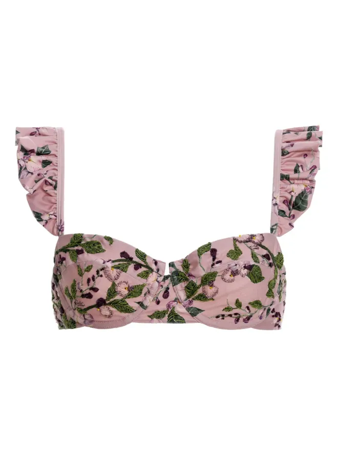 Agua by Agua Bendita Agua By Agua Bendita Kiwi Wisteria bikini top - Pinkの商品画像