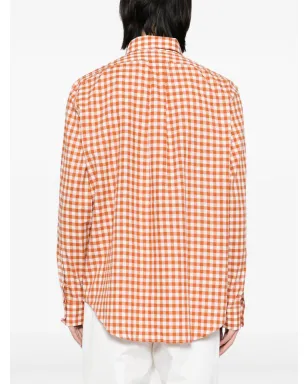 Maison Kitsuné ギンガムチェックシャツ - Orange - サムネイル4