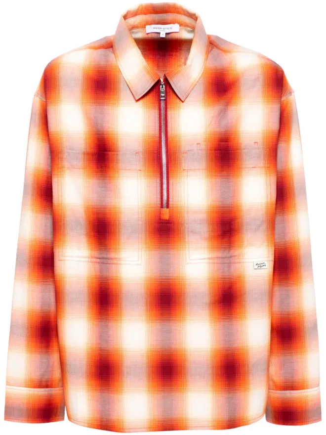 Maison Kitsuné Maison Kitsuné チェック柄シャツ - オレンジの商品画像