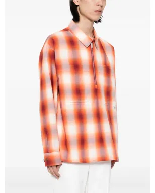 Maison Kitsuné チェック柄シャツ - オレンジ - サムネイル3