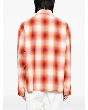 Maison Kitsuné チェック柄シャツ - オレンジ - サムネイル4