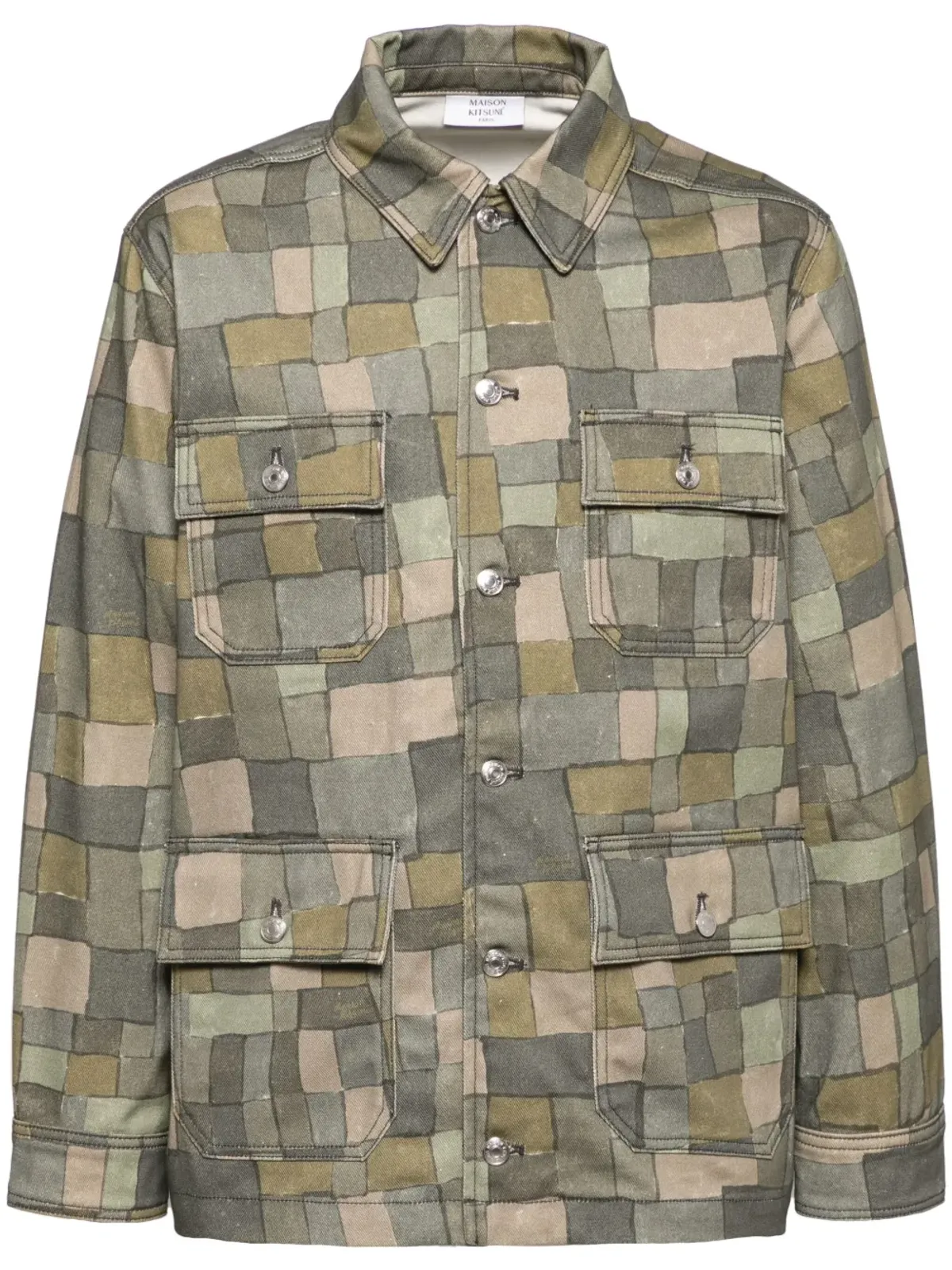 Maison Kitsuné ジオメトリックプリント シャツジャケット - グリーン - 画像1